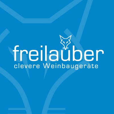 Blaue Fläche mit Logo von Freilauber - Maschinenbau für die Landwirtschaft